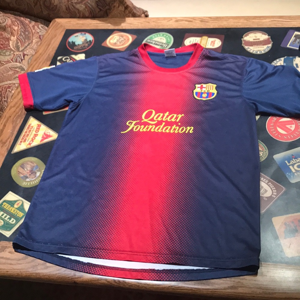Two Barcelona jerseys #10 on back